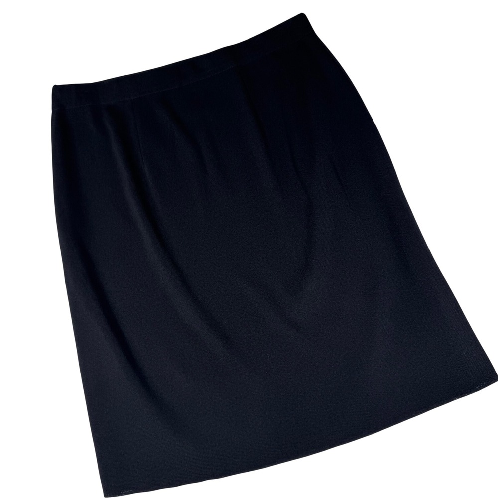 Misook Knit Skirt Women XL Black Straight Pencil Career Office Professional Work